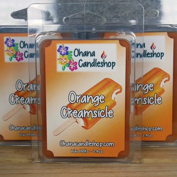 Orange Creamsicle Scented Wax Melts, Orange Scented Melts, Vanilla Scented Melts, Strong Scented, Long Lasting Wax Melts, Ohana Candleshop