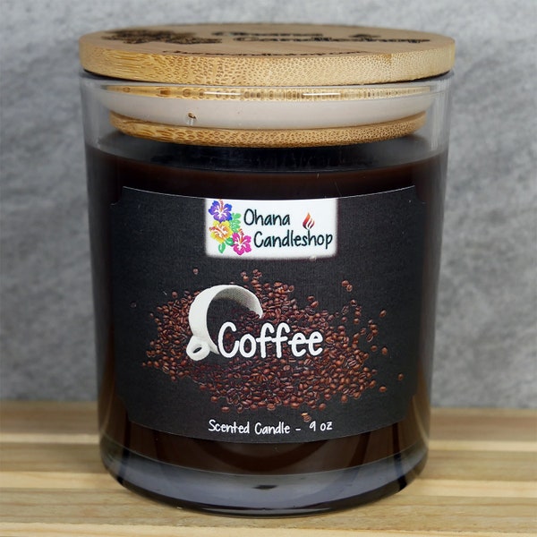 9oz Coffee Scented Candle, Coffee Candle, Soy Candle, Black Coffee scented, Fresh Coffee, Long Lasting, Strong Scented, Ohana Candleshop