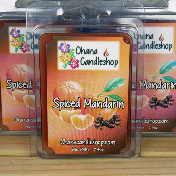 Spiced Mandarin Wax Melts, Orange Spice Scented, Orange Wax Melts, Clove Scented, Strong Scented, Long Lasting, Ohana Candleshop