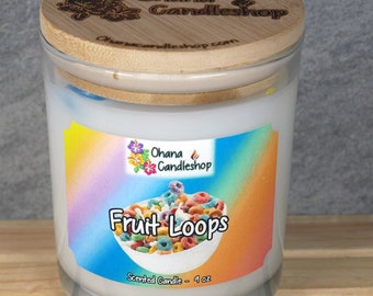 9oz Fruit Loops Scented Candle, Cereal Scented, Fruit Loops Candle, Fruit Loops, Soy Candle, Strong Scented, Long Lasting, Ohana Candleshop