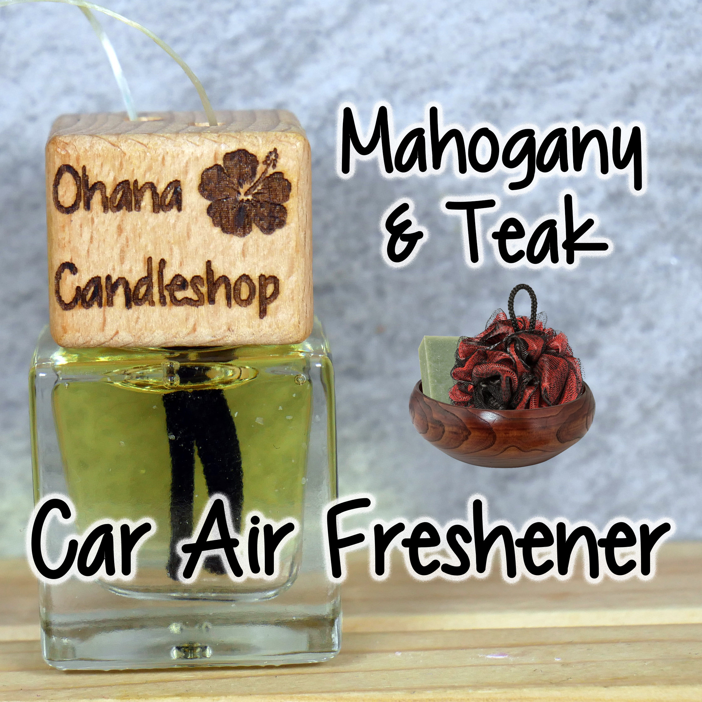 Hanging Car Air Freshener - Teakwood + Mahogany