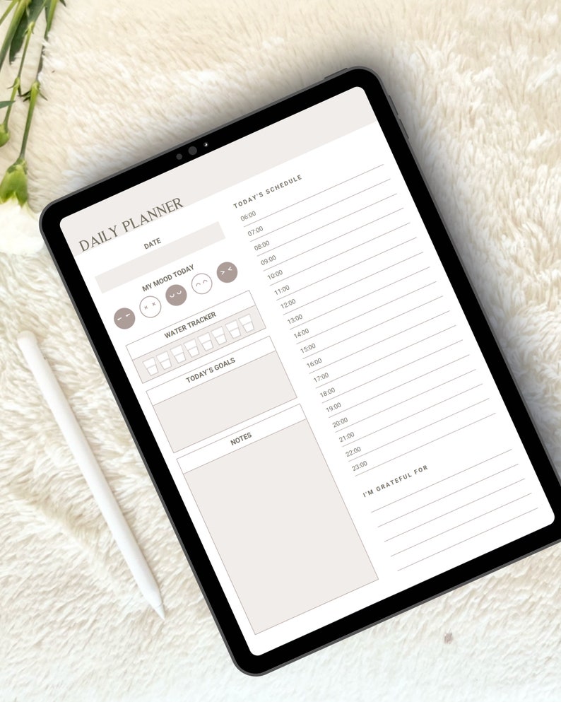 Cute Hourly Planner Printable Daily Shedule Planner US Etsy