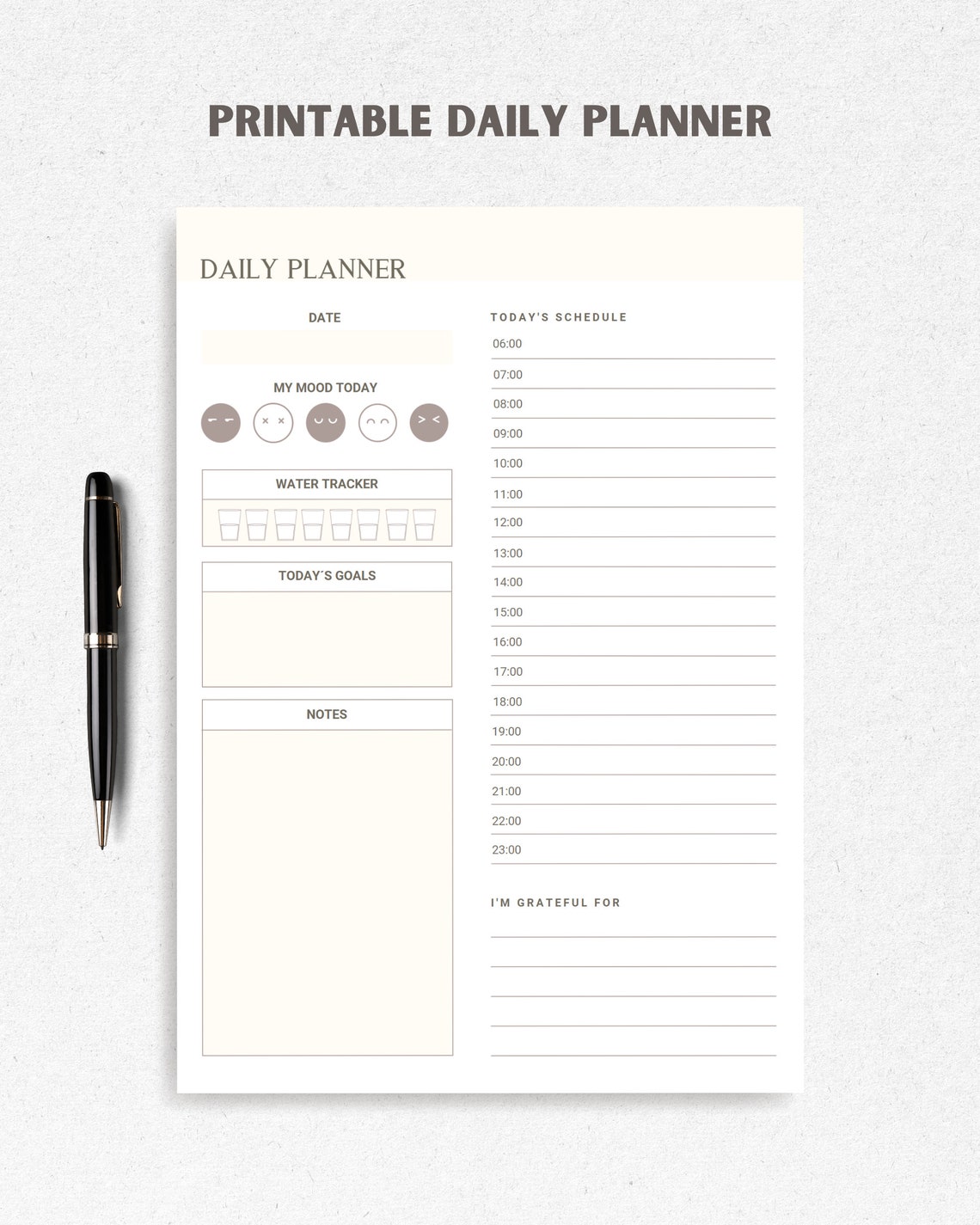 Cute Hourly Planner Printable Daily Shedule Planner US - Etsy