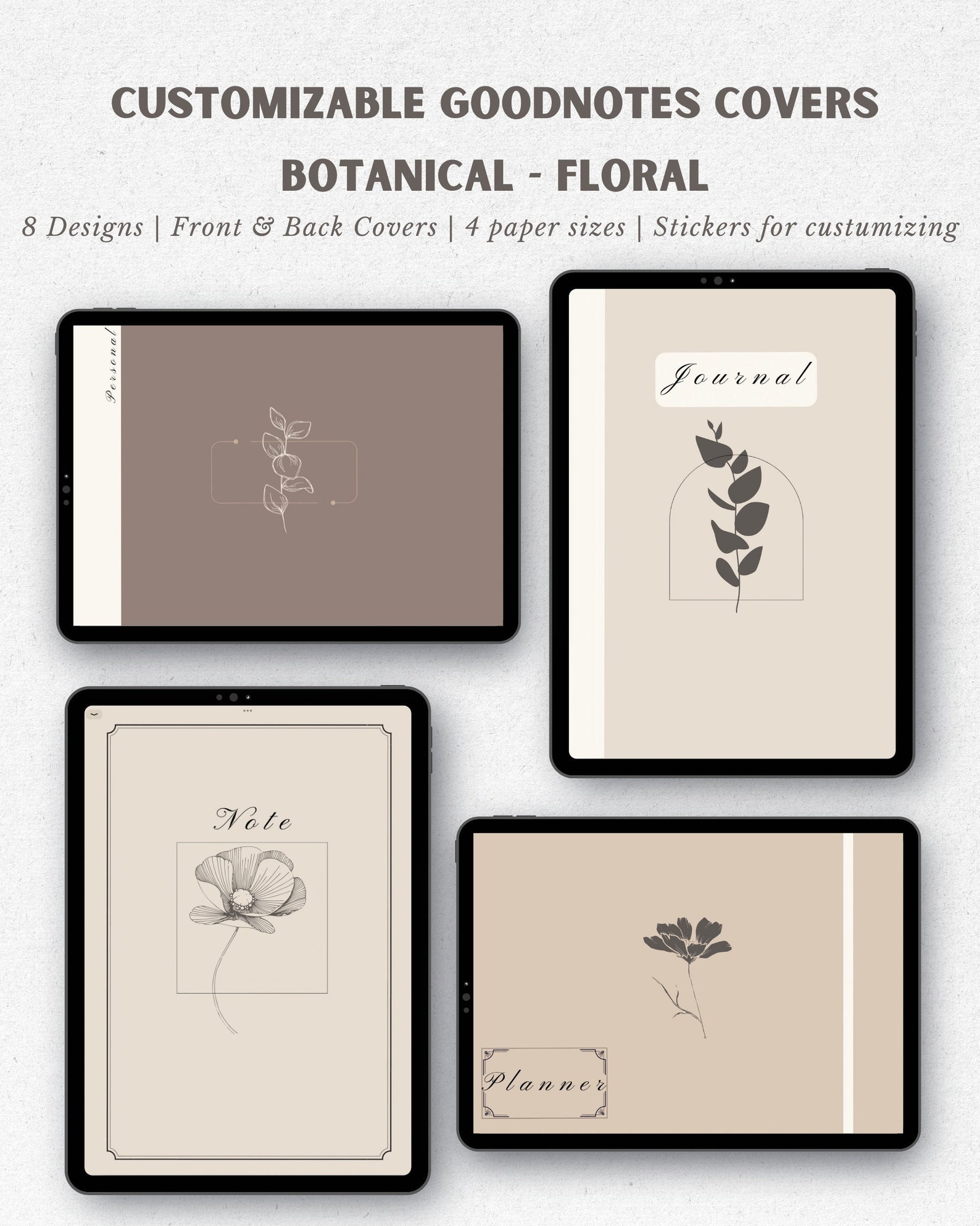 Customizable Goodnotes Notebook Covers Digital Notebook Etsy