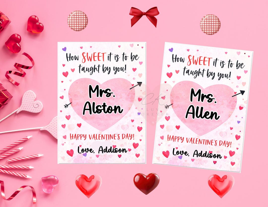 Teacher Valentine's Day Cards, Personalized Valentine's Day Cards