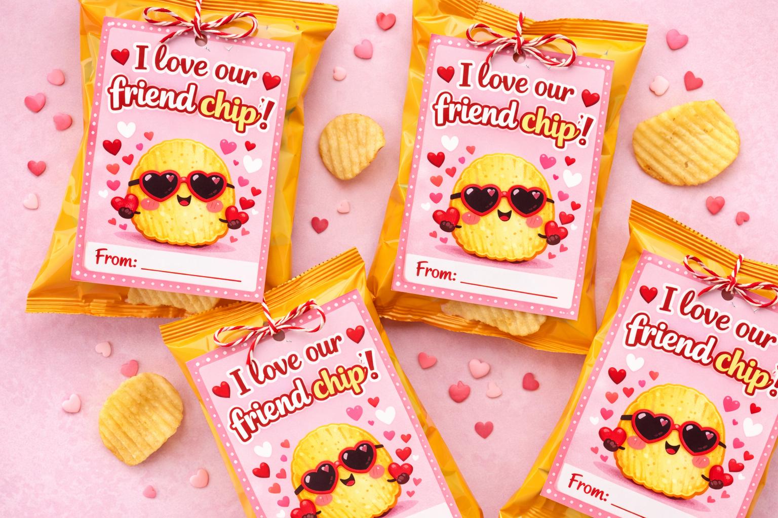 Valentine Chip Tag Printable, I Love Our Friend Chip, Editable ...