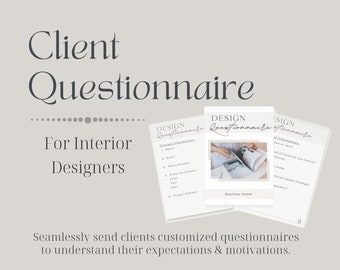 Questionnaire for Interior Designers Client Onboarding Questionnaire Interior Design Template Questionnaire Canva Google Doc