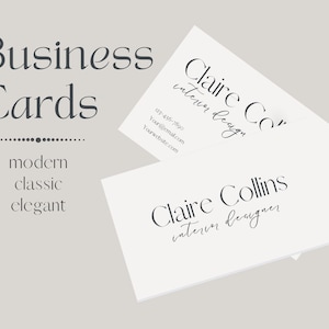 Modern Classic Business Cards for Creatives and Interior Designers Minimal Business Card Elegant Business Card Template