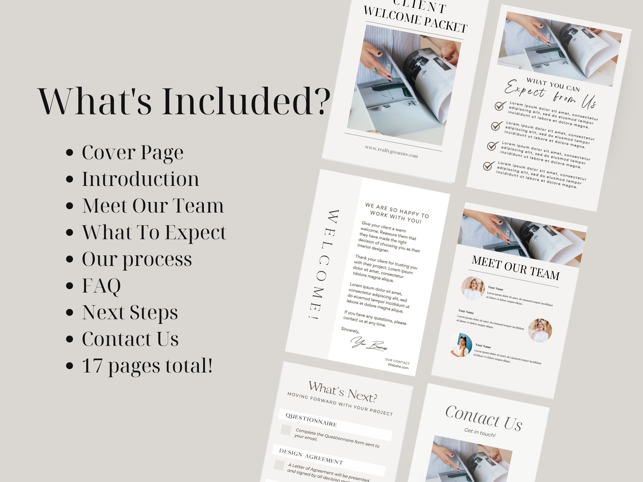 MODERN Client Welcome Packet for Interior Designers Template Modern New ...