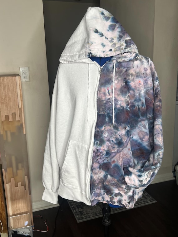 Full Zip Tie Dye Hoodies/hand Dyed/heavyweight 90% Cotton/unisex