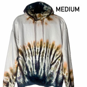 Gray flame ice dye hoodie/tie dye sweatshirt/unisex MEDIUM/one of a kind/cotton/heavyweight