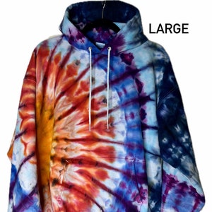 One of a kind ice dye hoodie/tie dye sweatshirt/unisex LARGE/one of a kind/cotton