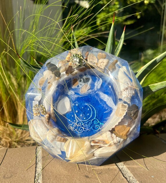 Extra Large Beach Ashtray/resin Trinket Dish/seashell Art Etsy