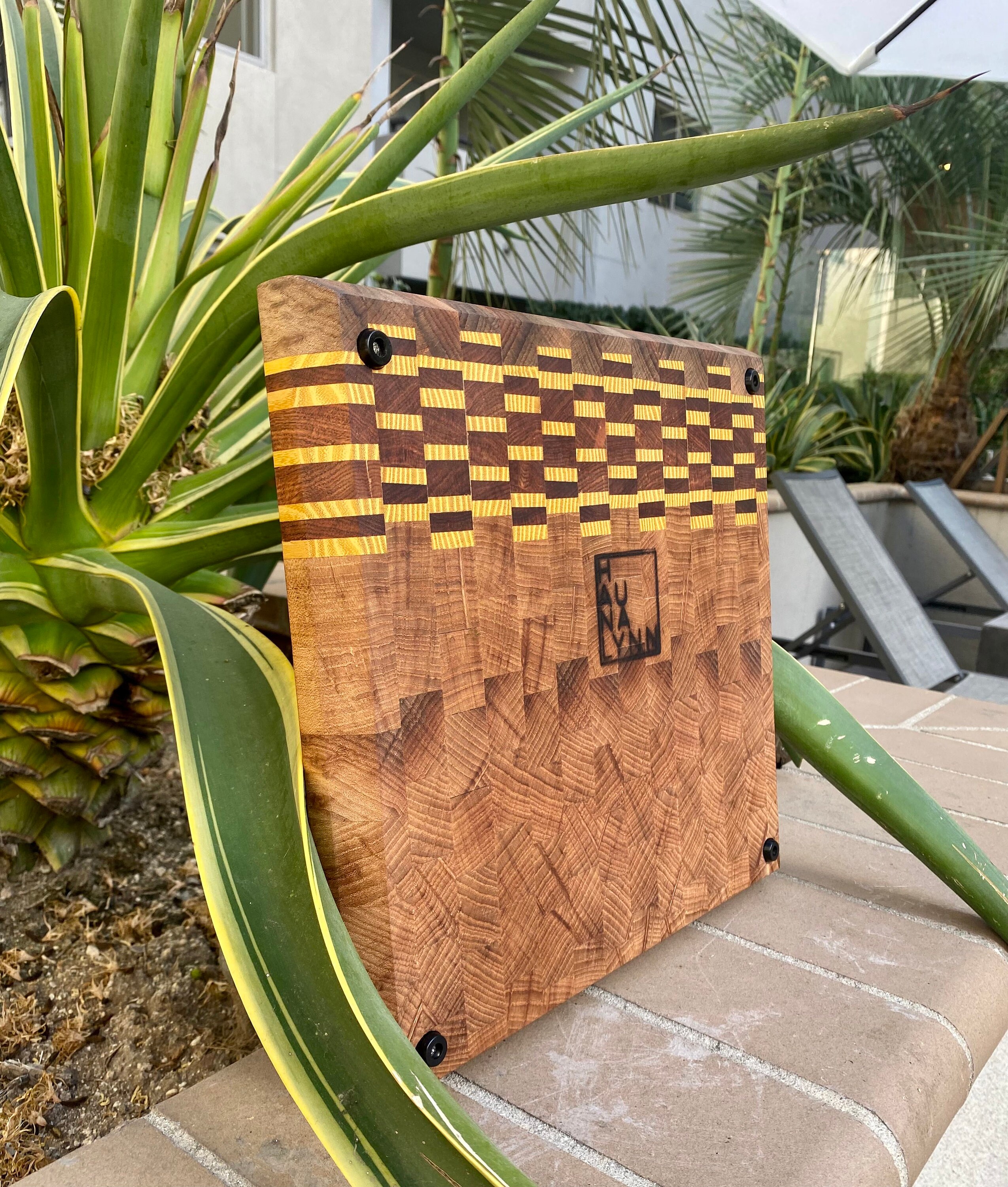 Elm End Grain Cutting Board Custom Butcher Block Unique Etsy