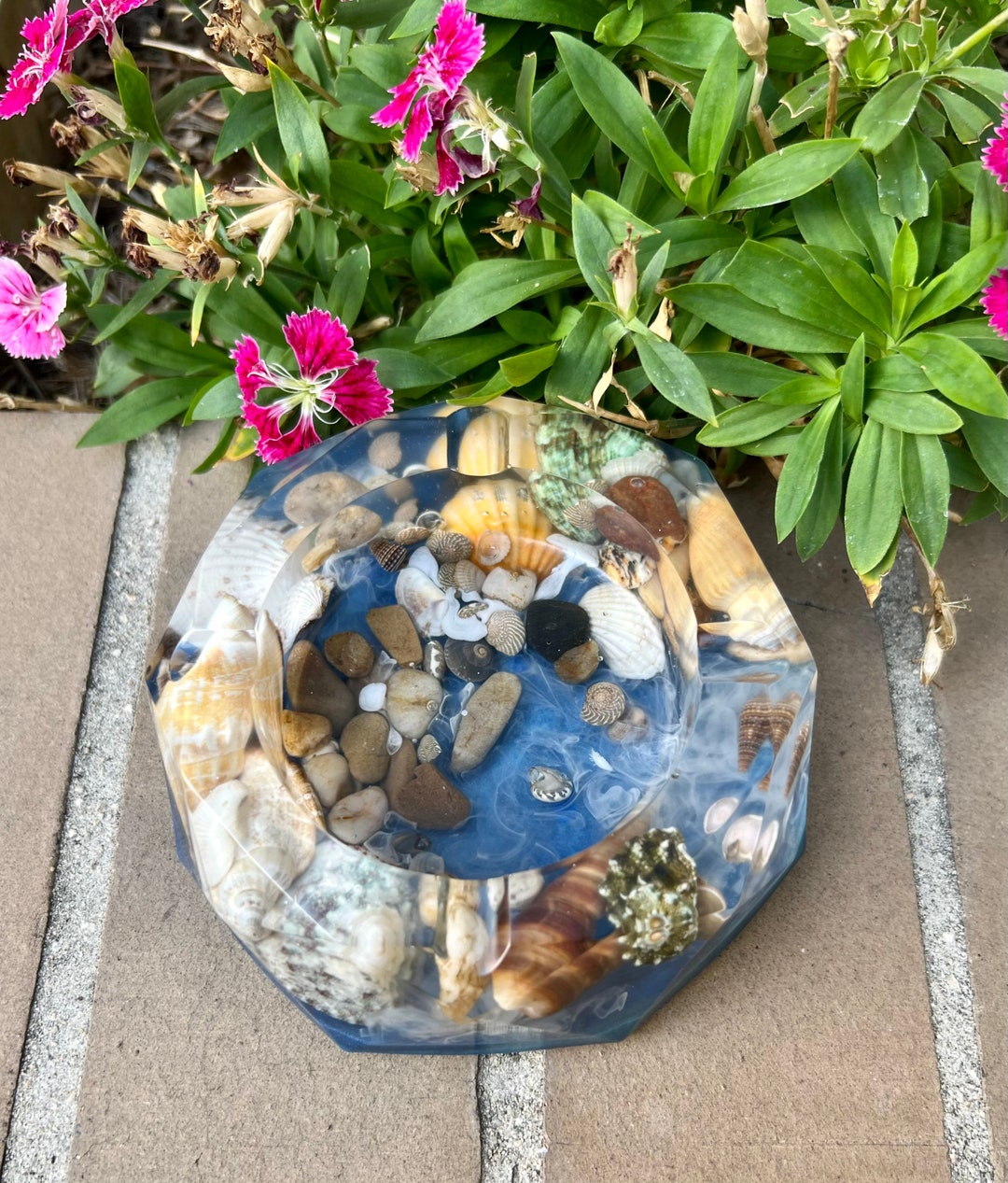 Ocean Ashtray/beach Vibe Resin Trinket Dish Etsy