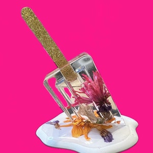 Melting popsicle resin sculpture/home decor/pop art/flowers in resin