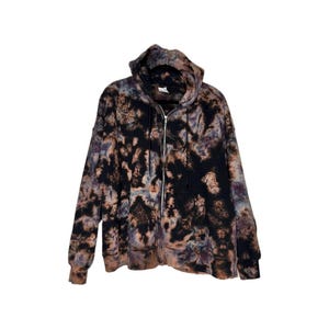 Reverse tie dye/Full zip tie dye hoodies/hand dyed/heavyweight 90% cotton/vibrant patterns and colors/unisex XX-LARGE/one of a kind/cozywear
