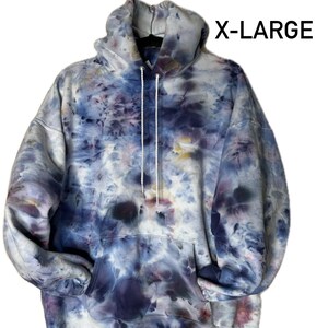Soft purple/blue/pink One of a kind ice dye hoodie/tie dye sweatshirt/unisex X-Large/one of a kind/cotton