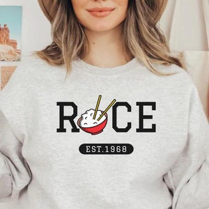 Jasmine Rice Bowl Shirt Gift College sweatshirt Cute Foodie crewneck Birthday Gift Sushi Fried rice lover Thai Japanese Filipino Chinese