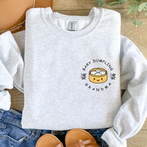 Chinese Grandma Grandpa sweatshirt Custom Baby Pregnancy Reveal announcement Dumpling gift Grandparent Bao Announce shirt Cantonese Popo Nai