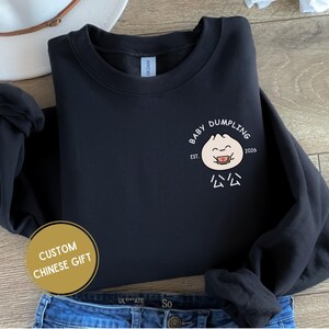 Chinese Grandma Grandpa sweatshirt Custom Baby Pregnancy Reveal announcement Dumpling gift Grandparent Bao Announce shirt Cantonese Popo Nai