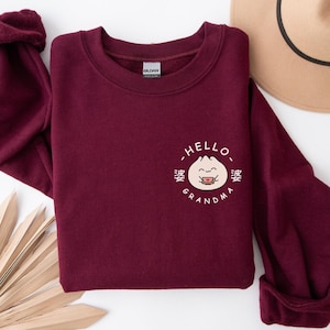 Chinese Grandma Grandpa sweatshirt Custom Baby Pregnancy Reveal announcement Dumpling gift Grandparent Bao Announce shirt Cantonese Popo Nai
