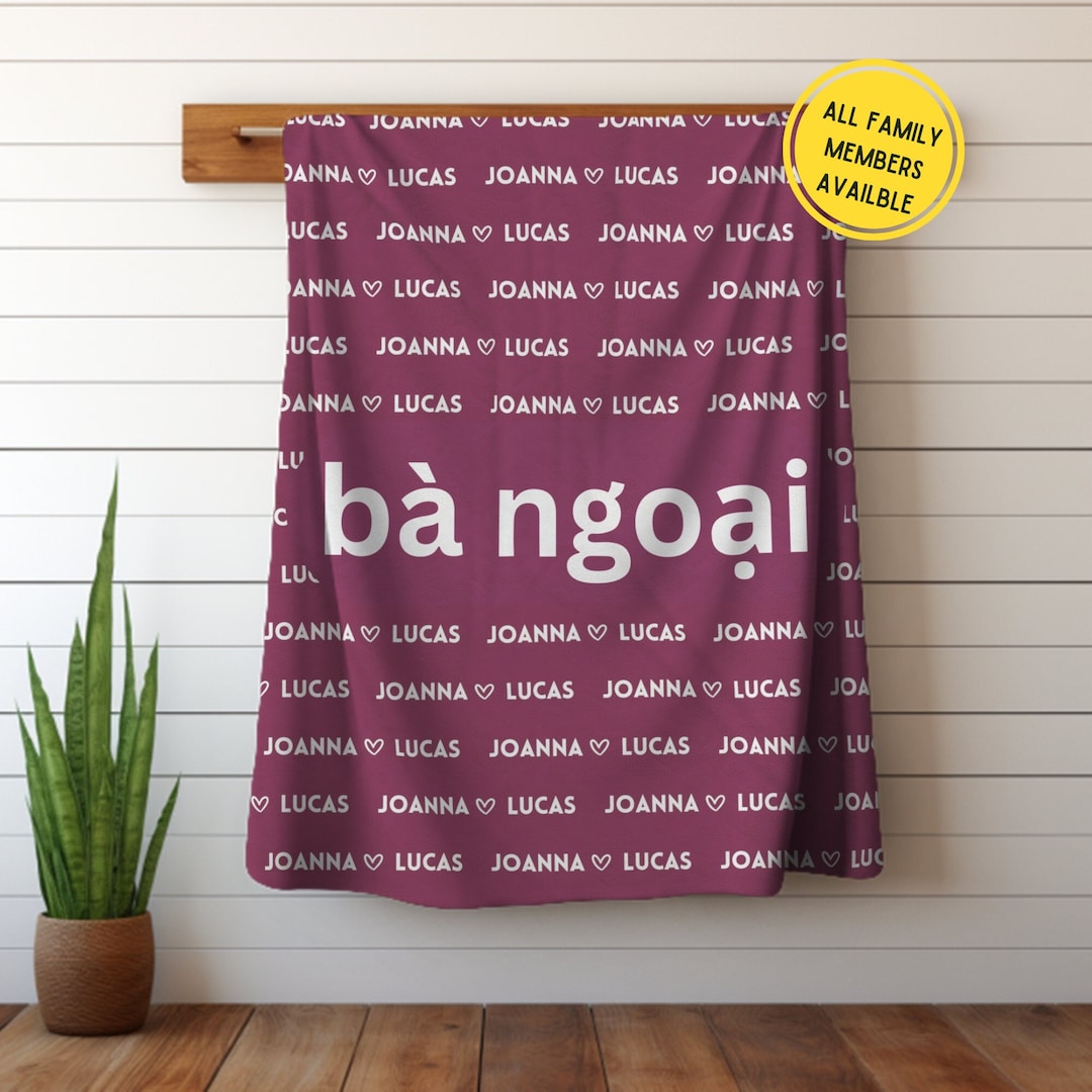 Vietnamese Grandma Grandpa Blanket Custom Name Gift for Viet