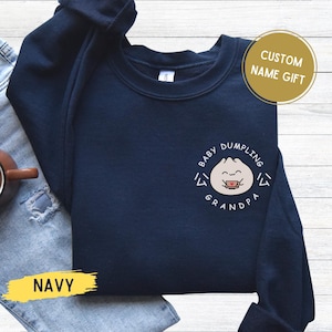 Chinese Grandma Grandpa sweatshirt Custom Baby Pregnancy Reveal announcement Dumpling gift Grandparent Bao Announce shirt Cantonese Popo Nai