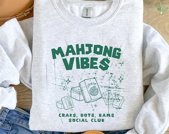American Mahjong tile sweatshirt Funny Mahj Tournament shirt Mah Jongg Lover gift Anime MahJongg sweater Game Player Mah Jong Gaming Night