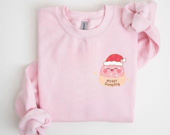 Dumpling Christmas sweatshirt Merry Xmas Bao Holiday sweater Glitter Lover Sweat Kawaii crewneck shirt Asian Winter cartoon girl outfit Gift