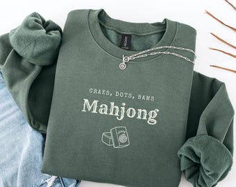American Mahjong tile sweatshirt Funny Mahj Tournament shirt Mah Jongg Lover gift Anime MahJongg sweater Game Player Mah Jong Gaming Night