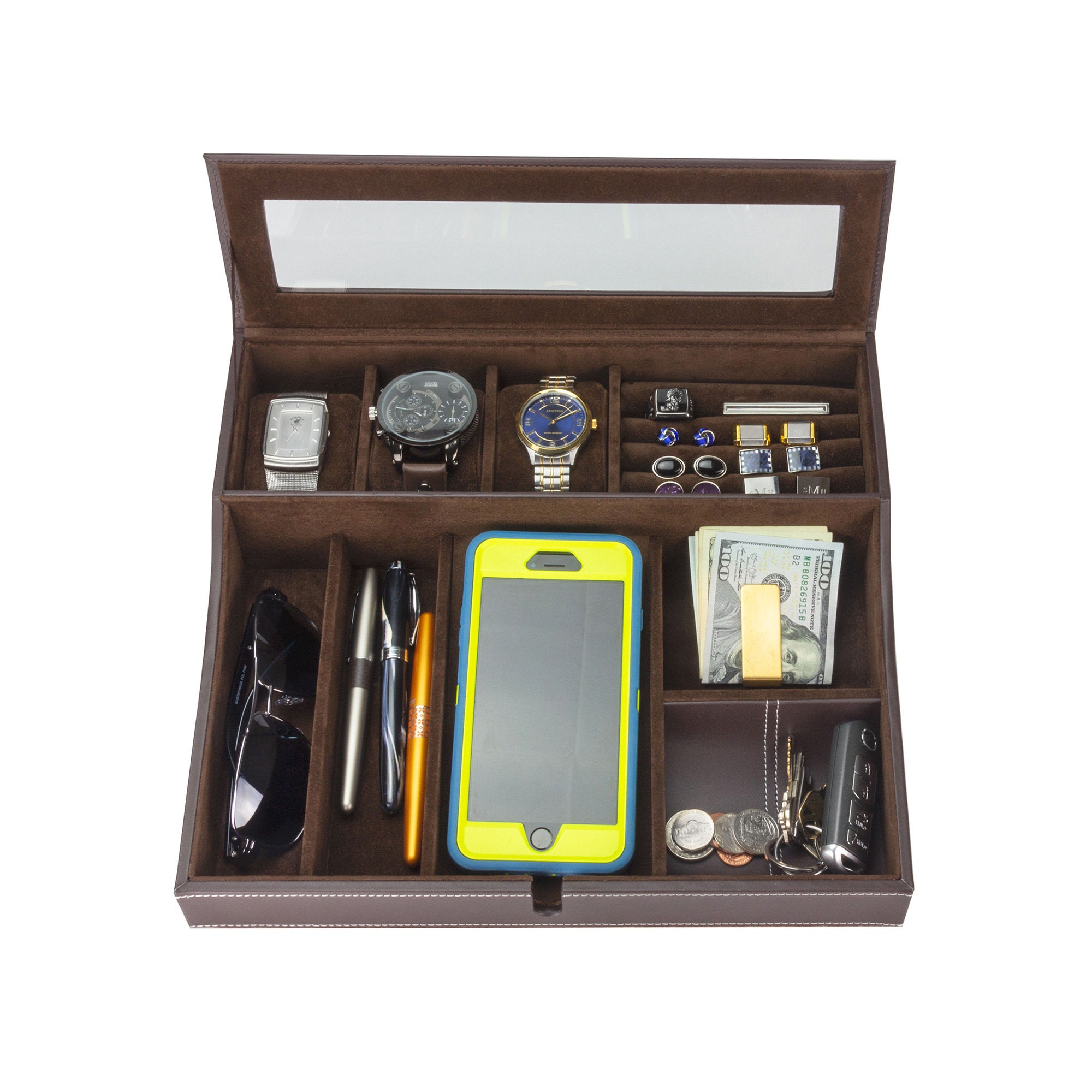 Admiral - Big Dresser Valet Box Organizer with Large Smartphone