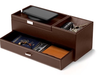 DJROW Spooky Forest and Wooden Table Small Desk Organizer Jewelry Catchall Valet Tray Change Caddy Bedside Storage Box 6.2 DJROW Spooky Forest and Wooden Table Small Desk Organizer Jewelry Catchall Valet Tray Change Caddy Bedside Storage Box 6.2