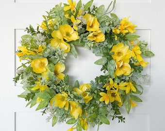 Magnolia Wreath for Front Door, Spring Wreath for Front Door, Summer Wreath for Front Door