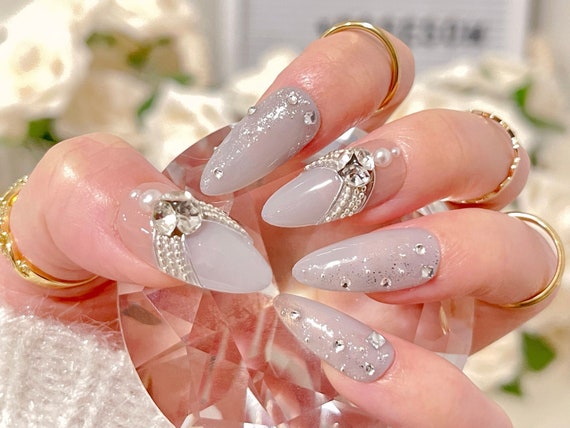 chanel charm design nails