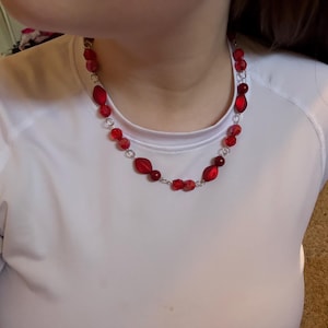Small Red Color and Shaped necklace