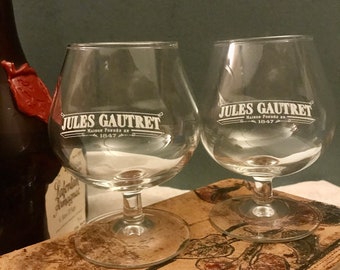 2 glasses of Cognac JULES GAUTRET, French cognac