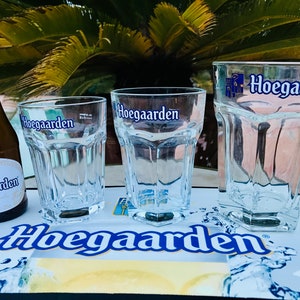 1 large HOEGAARDEN 50cl beer glass and 6 cardboard coasters, bar, French bistro, advertising image 7