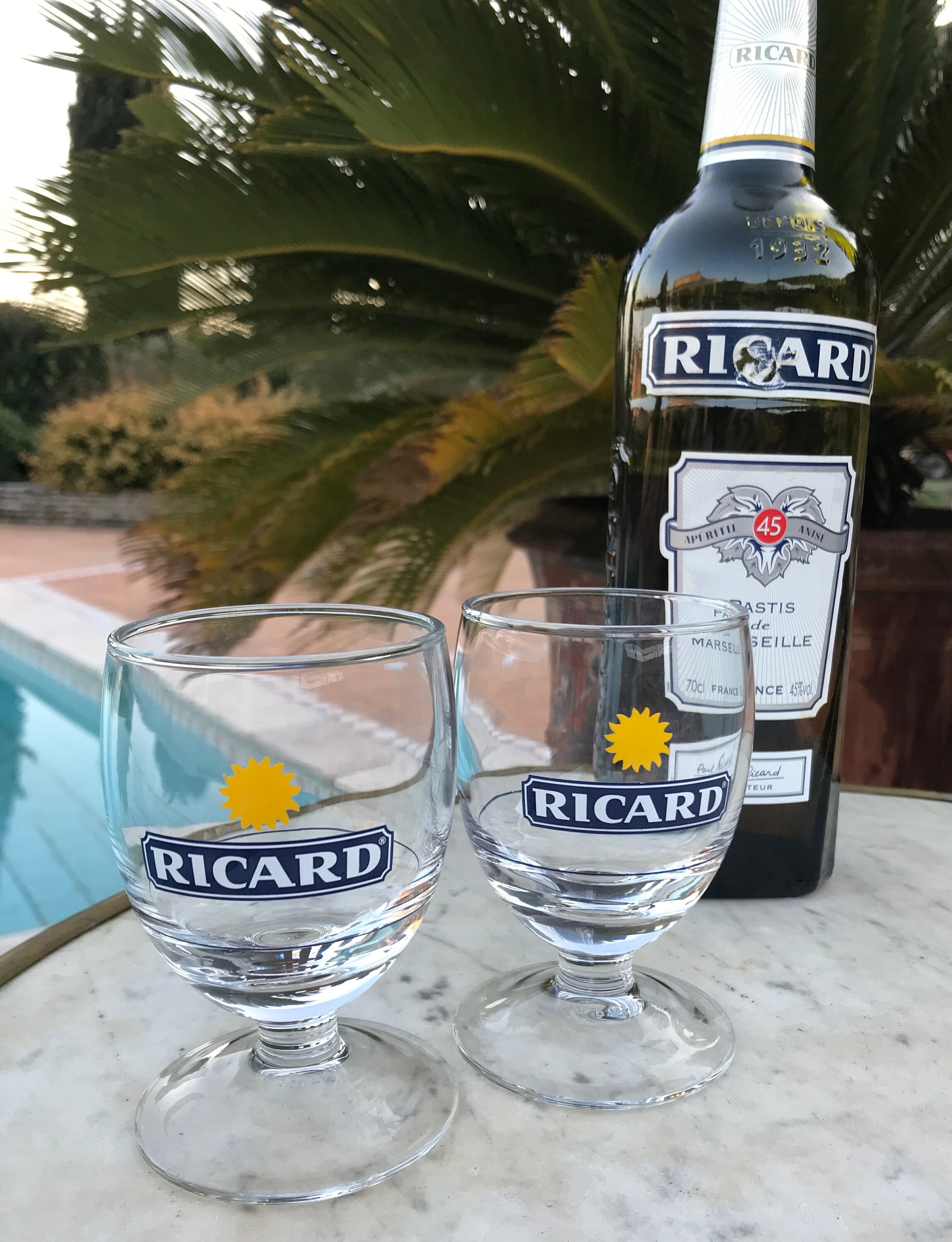 Lot de 2 Petits Verres Ballon Pastis Ricard 11Cl