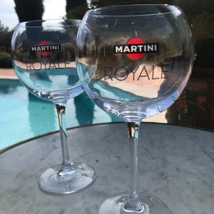 set of 2 glasses "pool" MARTINI Royale, French bistro bar