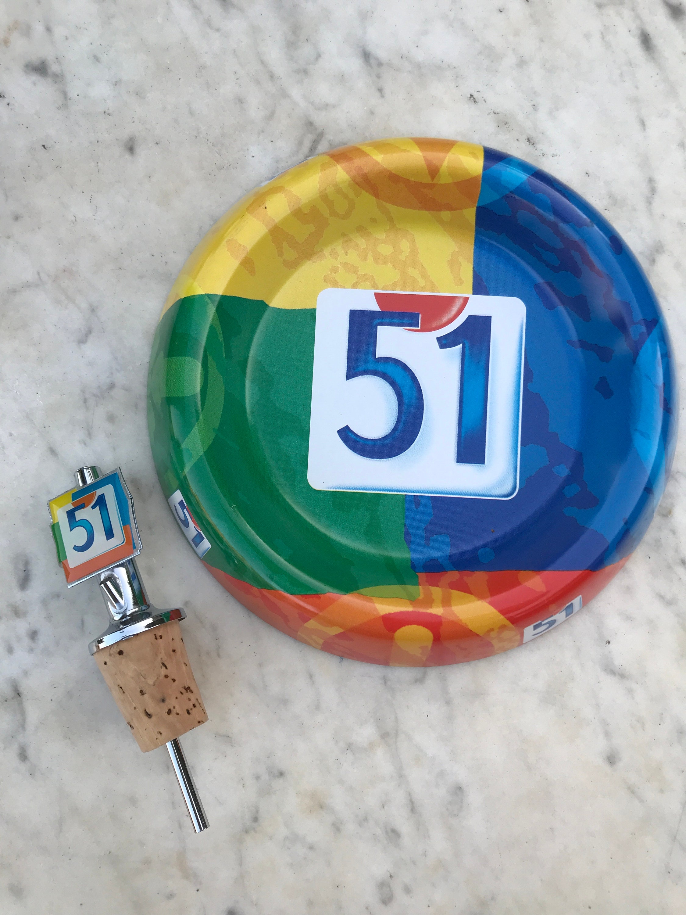 Lot 1 Cendrier Publicitaire Pastis 51 et Bec Verseur Vintage, Bar, Bistrot Français