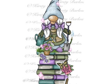 Gardening Gardner garden gnome gonk bookmark sublimation clipart design png instant download