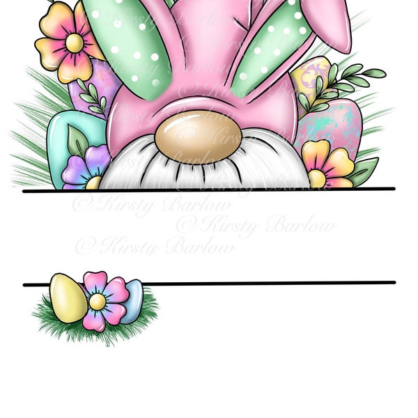 Pink Easter bunny gnome gonk png clip art sublimation design
