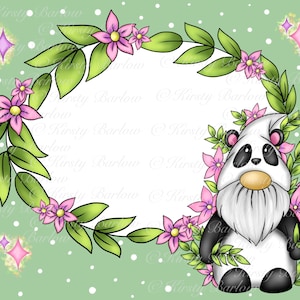 Panda gnome gonk rectangle tin sublimation design clip art