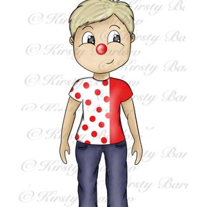 Jongen rode neus clip art instant download png sublimatie ontwerp vlekkerig