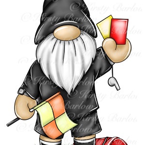 Football referee gonk gnome match official clip art png sublimation design