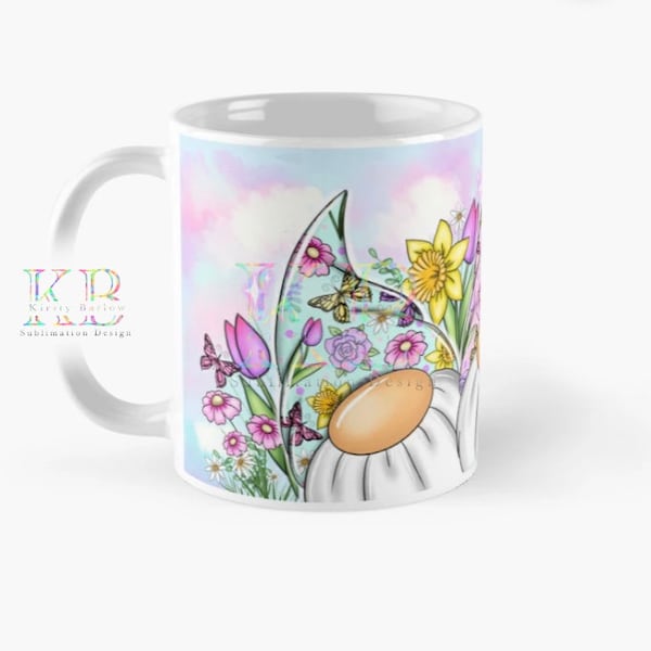 Spring gonk gnome mug wrap sublimation design clip art png instant download