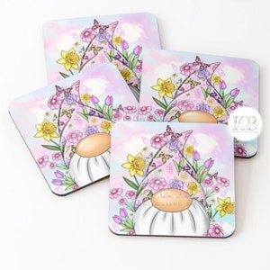 Spring gonks gnomes coaster sublimation design clipart png instant download image 2