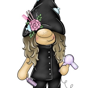 Hairdresser hair stylist gonk gnome png clip art file for sublimation