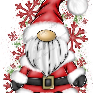 2 x Santa Father Christmas gonk gnome png clip art design for sublimation